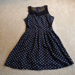 Cutie navy & cream fit n flare‎ dress